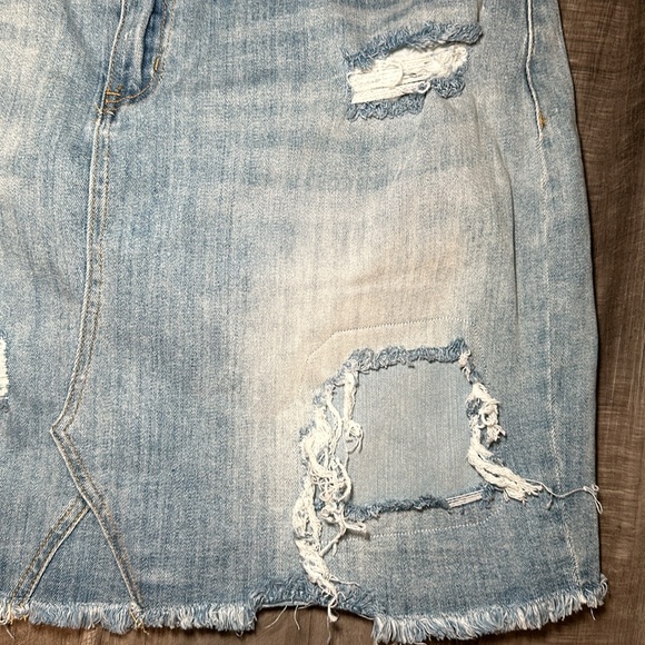 Judy Blue Distressed Mini Denim Skirt - 2XL - Picture 4 of 7